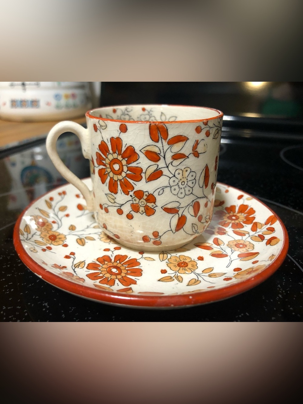Persia by Ridgways Antique 1800’s Floral Children’s Tea Cup & Saucer